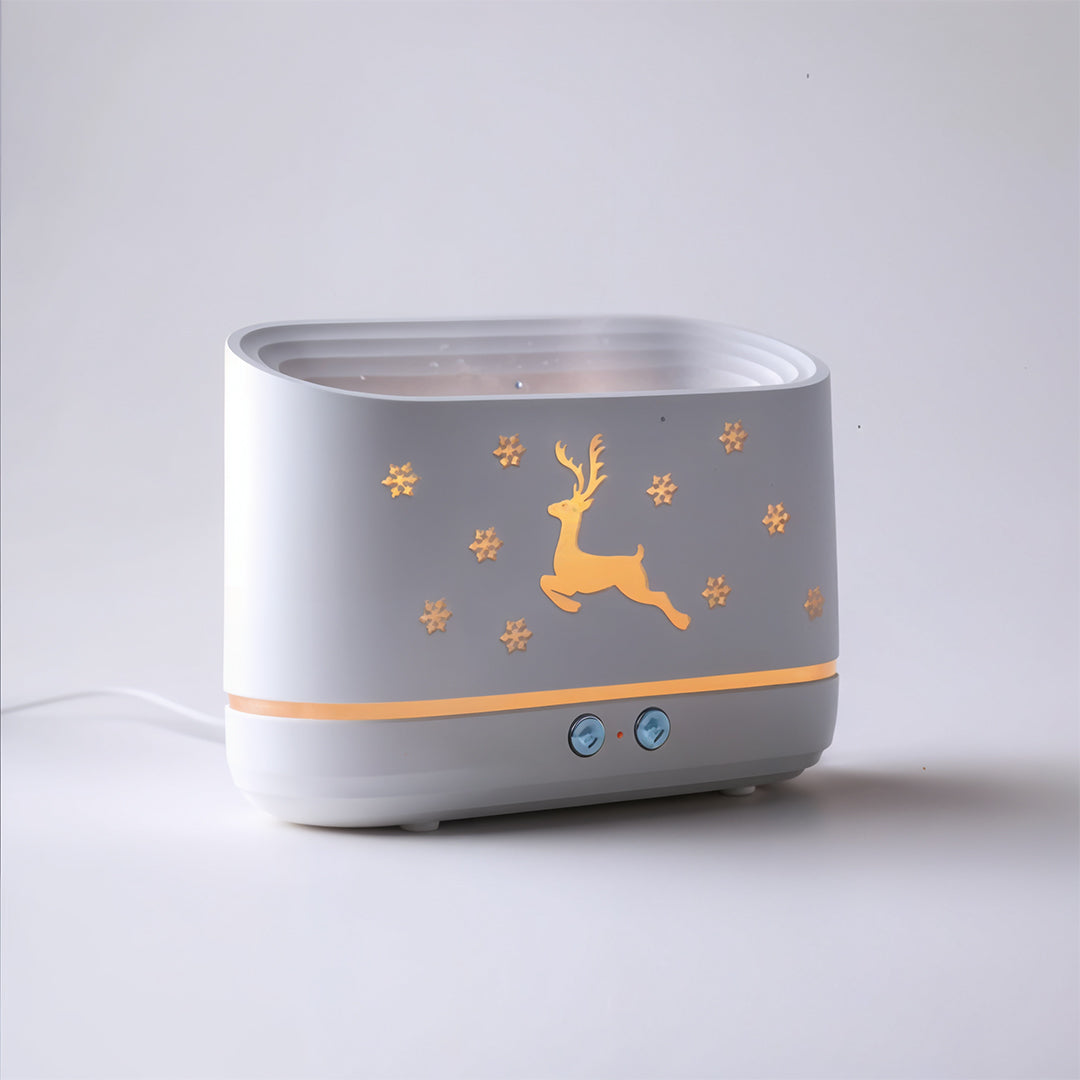 300ML Sika Deer Aromatherapy Diffuser with Flame Lamp & Aroma Air Humidifier